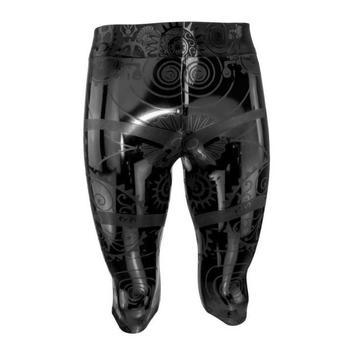 Latex ¾ Hose Steampunk HOLO black Laser Edition easy to dress